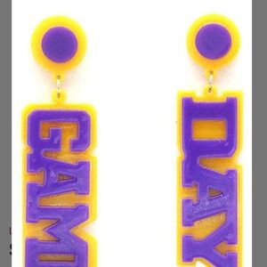 Purple and Yellow Game Day Earrings